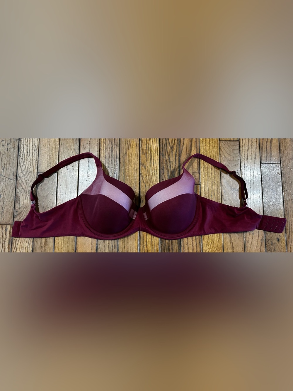 Victoria’s Secret Body by Victoria Lined Demi Bra 36DD Burgundy Wine